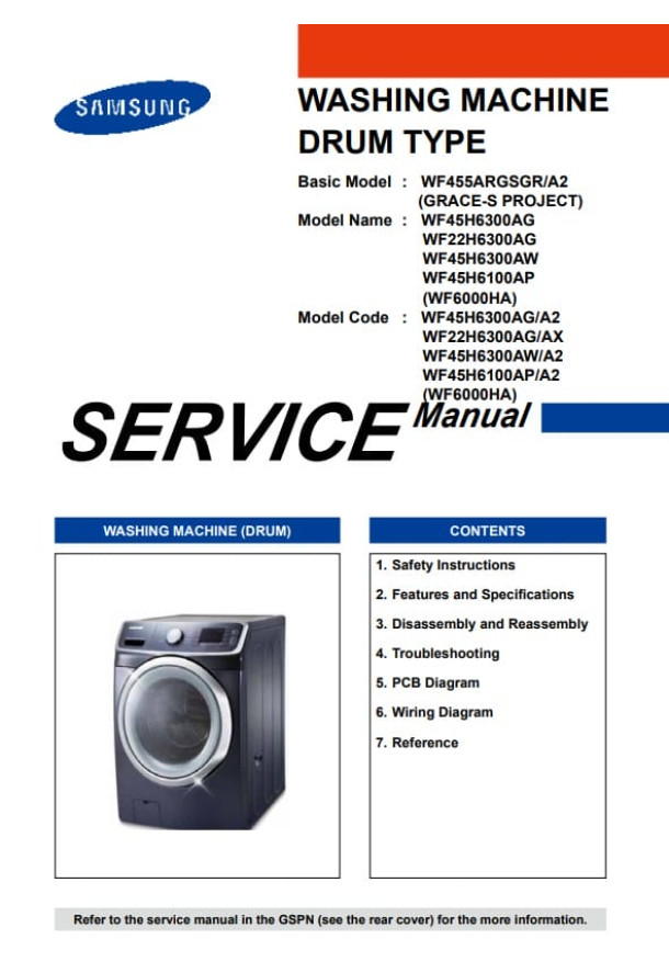 WF45H6300AG, WF22H6300AG, WF45H6300AW, WF45H6100AP